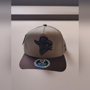 Nrw Top Level Snapback Cap With Western Cowboy Skull Gang Logo New With Tag